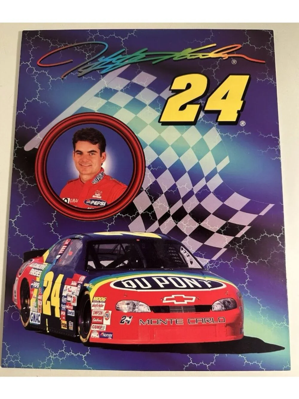 (3) Lot Jeff Gordon & Others 1998 Top Flight Nascar Folders 9 1/4 X 11 3/4